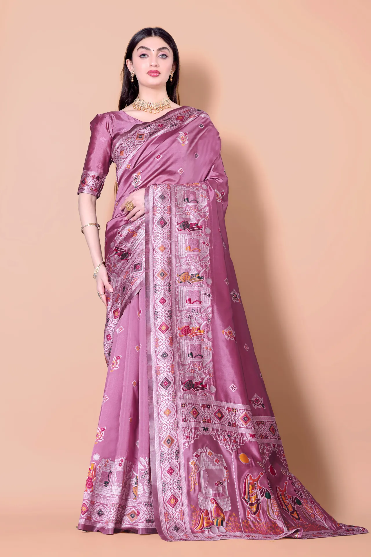 Silk Pink Saree